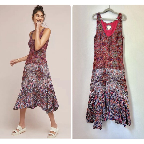 Maeve Dresses & Skirts - Maeve for Anthro Violette Sleeveless Tank Midi Dress Boho Women's 6 Floral Print